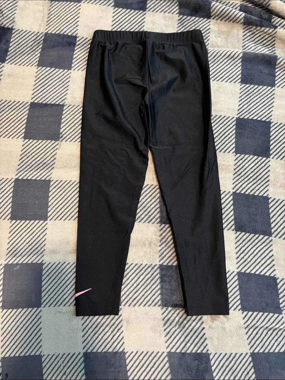 Nike Kids Black Active Leggings with Pink Swoosh